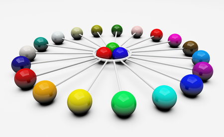 RGB and other colors background 3d renderの写真素材
