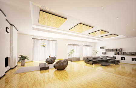 Home interior of modern apartment 3d render