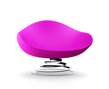 Modern pink armchair with helix leg isolated over white 3d renderの写真素材