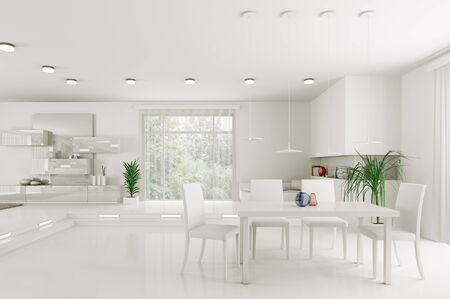 Interior of modern living room 3d renderの写真素材