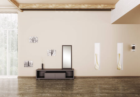 Interior of modern entrance hall 3d renderの写真素材
