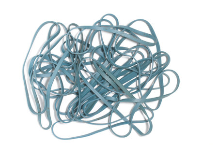 Rubber bands on white backgroundの写真素材