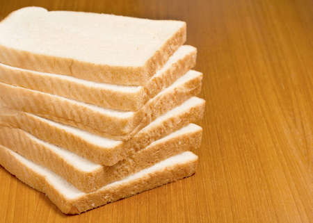 Stack of sliced white breadの写真素材