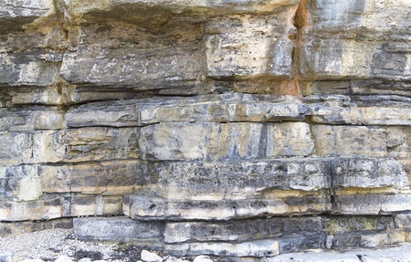 Sandstone layers in cliff wallの写真素材