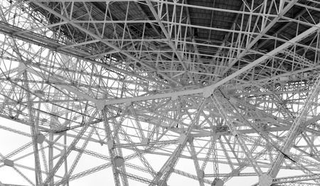 Steel lattice work on radio telescopeの写真素材
