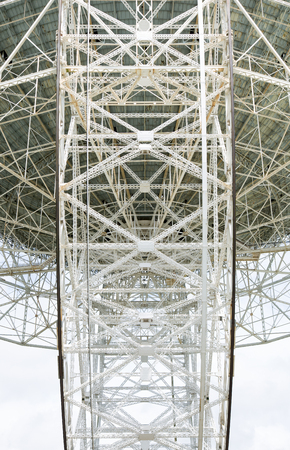 Steel lattice on back of a radio telescopeの写真素材