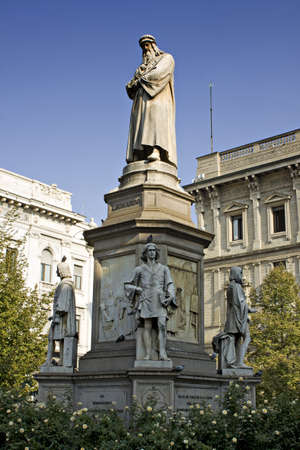 Leonardo da Vinci monument - Milano (IT)のeditorial素材