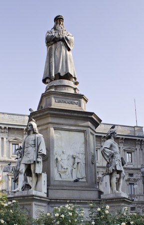 Leonardo da Vinci monument - Milano (IT)のeditorial素材