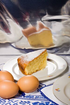 Homemade lemon sliced cake. の写真素材