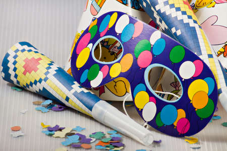 Mask, confetti and streamer for carnivalの写真素材