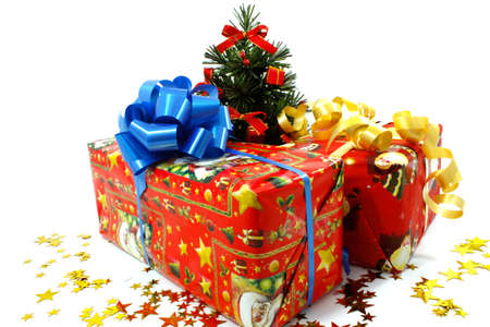 Gift box with a blue ribbon, a present for an important eventの写真素材