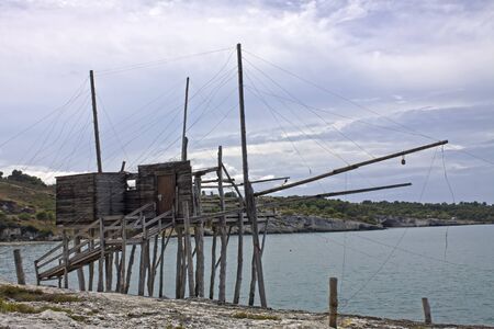 The traditional Trabucco from Vieste  Italy の写真素材
