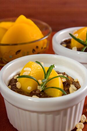 Chocolate cream with puffed riceの写真素材