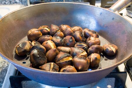 Roasted chestnutsの写真素材