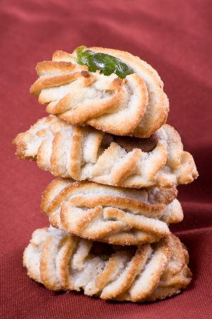 Little sweet biscuit with almond creamの写真素材