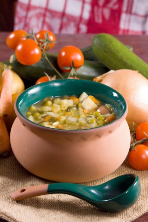 Minestrone - Italian vegetable soupの写真素材