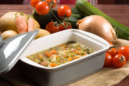 Minestrone - Italian vegetable soupの写真素材