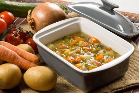 Minestrone - Italian vegetable soupの写真素材