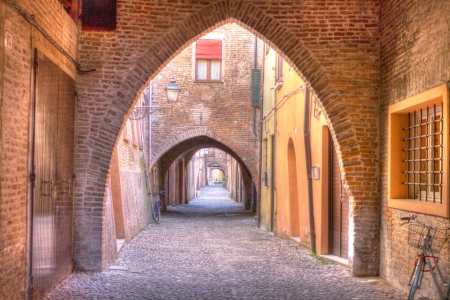Via delle volte - Ferrara  Italy  -  Vault s streetの写真素材