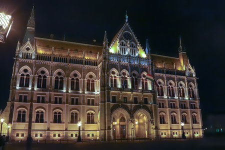 The famous building of the Parliament in Budapestのeditorial素材
