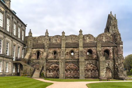 The ruins of Holyrood Abbey Edinburghのeditorial素材
