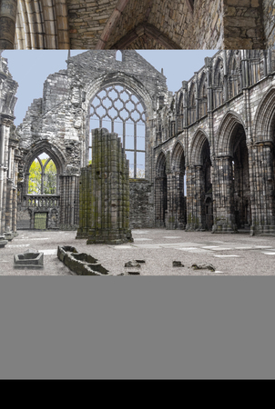 The ruins of Holyrood Abbey Edinburghのeditorial素材