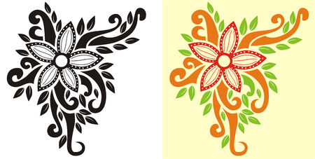 tribal flowerのイラスト素材