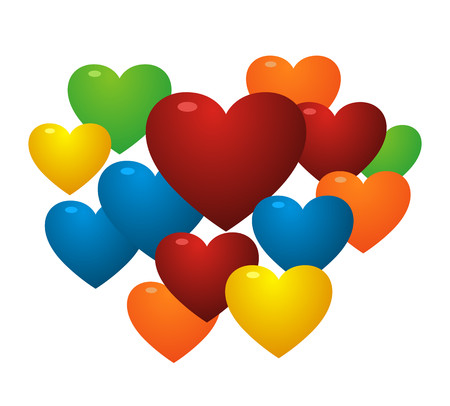 colorful love baloonのイラスト素材