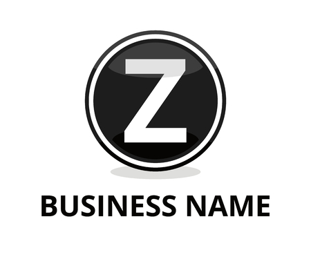 black color glasses circle button web logo graphic design with modern clean style for any professional company with initial type letter z on itのイラスト素材