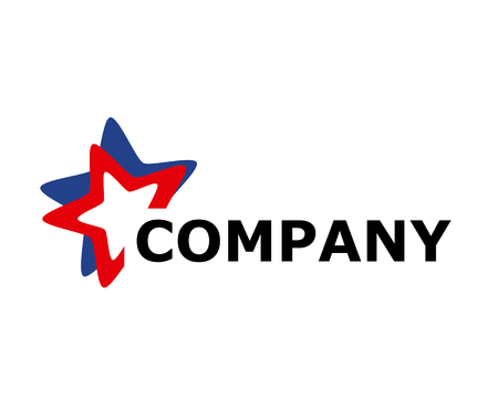 red and blue color shooting star logo design illustration idea conceptのイラスト素材
