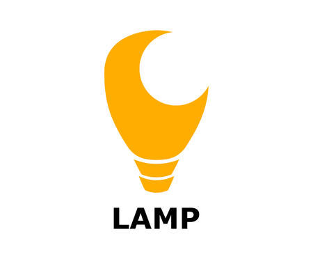 yellow bright lamp logo design illustration concept symbol of imagination and creativityのイラスト素材