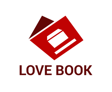 red book booklet room love library logo design idea concept icon and archivesのイラスト素材