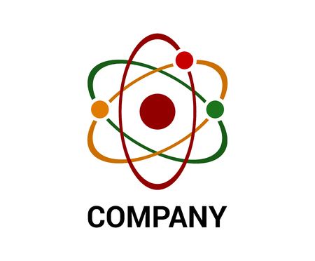 atom chemical biology orbit power scientific biology logo design conceptのイラスト素材