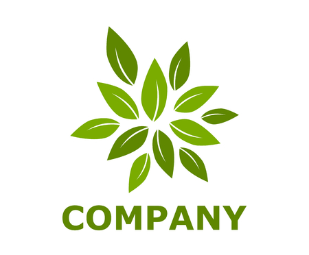 grow green leaf logo design illustration idea concept for growth company ora corporateのイラスト素材