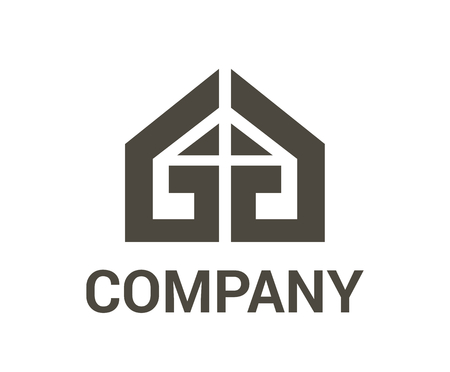 gray color house estate architecture construction in flat design illustrationのイラスト素材