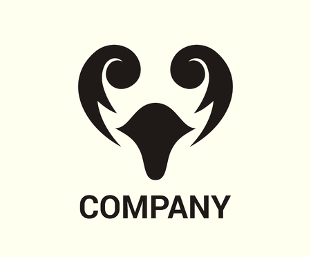 black silhouette head deer reindeer antler horn nature wildlife logo design idea concept illustrationのイラスト素材