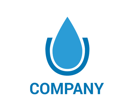 blue drop clean health water nature energy iconic logo design idea concept illustrationのイラスト素材