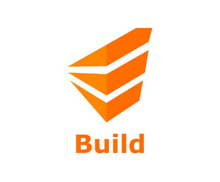 orange color building tower iconic logo design illustration concept ideaのイラスト素材