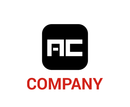 letter ac mark in the box as logo design illustration conceptのイラスト素材