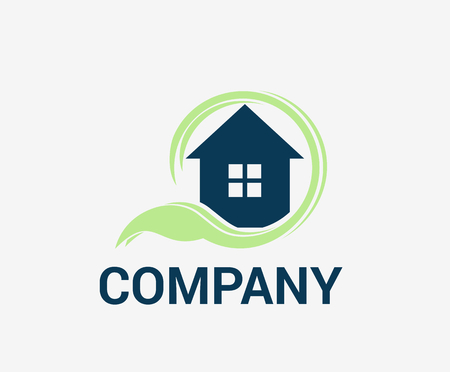 house estate architecture construction retail property residential building company logo design concept vector illustrationのイラスト素材