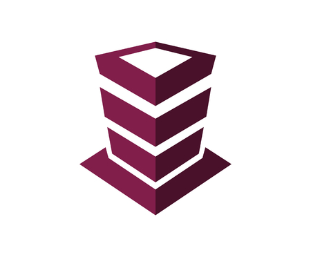 purple color building tower iconic logo design illustration concept ideaのイラスト素材