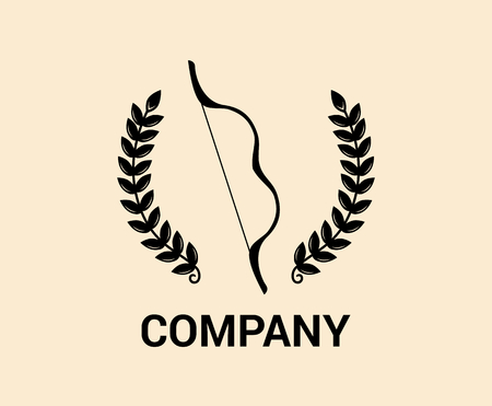 bow for archery archer accuracy target sport skill logo design idea illustrationのイラスト素材