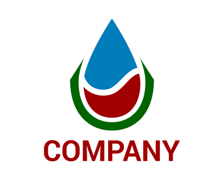 red blue water oil symbol of nature energy logo design idea concept illustrationのイラスト素材
