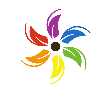 beautiful colorful flower logo design illustration silhouette idea conceptのイラスト素材