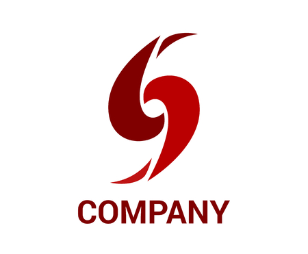 red space astronomy wormhole curve cycle oval motion air wave letter number 6 and 9 eternity flat design logo illustrationのイラスト素材