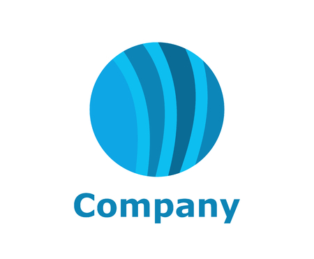 logo design illustration of circle like planet with blue color for generic businessのイラスト素材