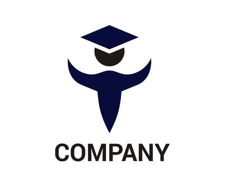blue uniform student graduate from education university school design logo illustrationのイラスト素材