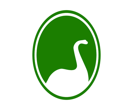 cute monster reptile animal creature prehistoric blue water long neck dino dinosaur logo design concept idea illustrationのイラスト素材