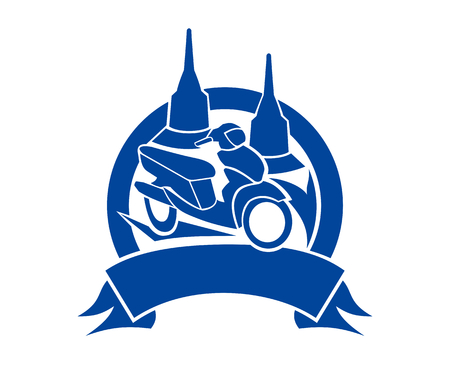 blue color motor vehicle transportation logo design idea concept illustrationのイラスト素材