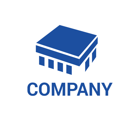 blue chip core circuit processor digital hardware idea logo design conceptのイラスト素材